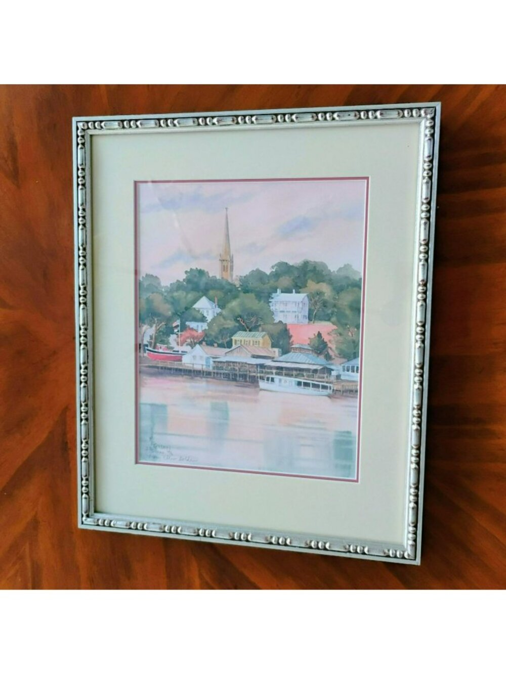 Framed Matted Art Print Signed Mary Ellen Golden, Wilmington NC, Limited Edition